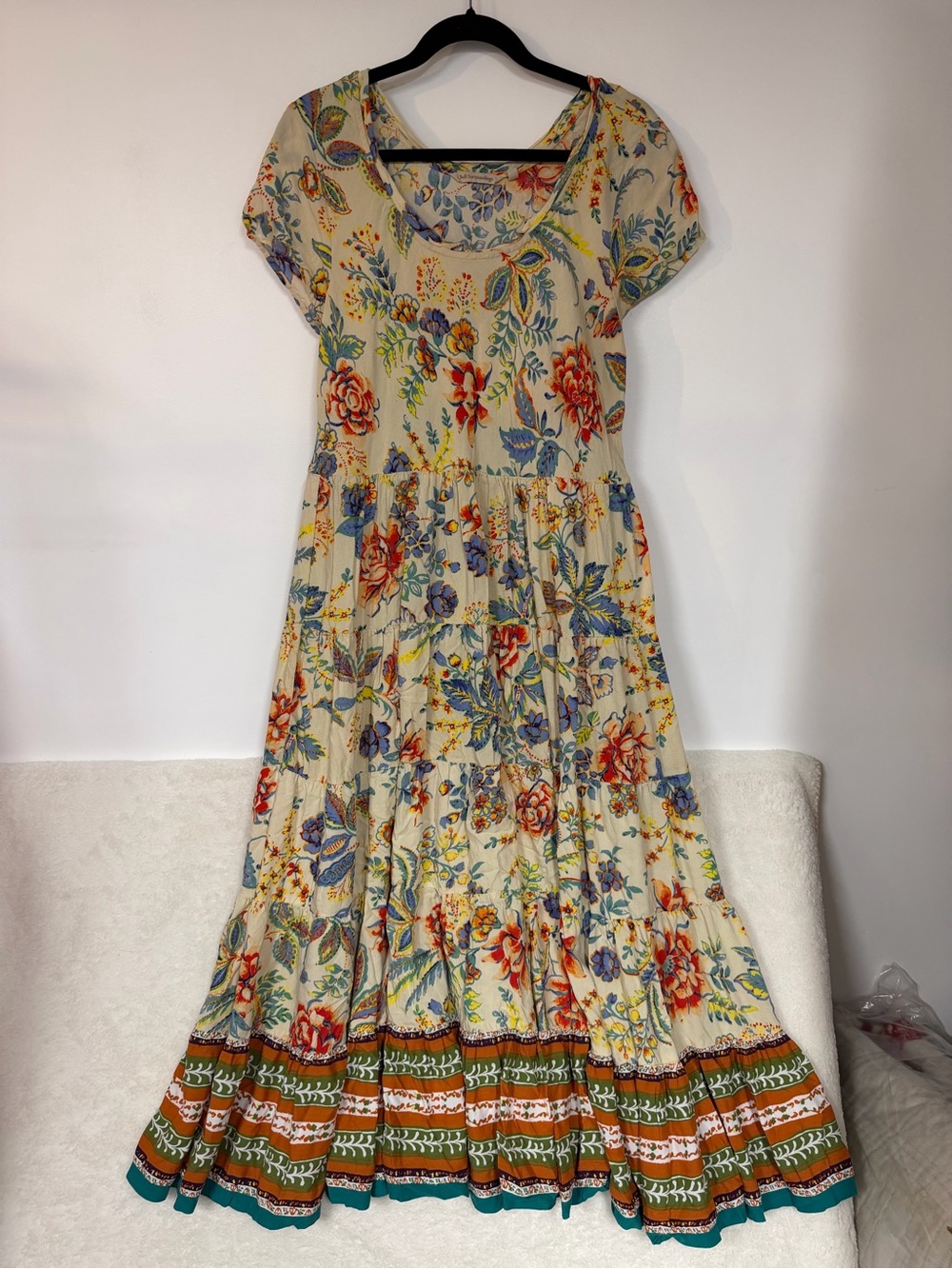 Soft Surroundings Kara Tiered Dress Womens XL Floral Midi Boho Cottage Artsy - Picture 3 of 7